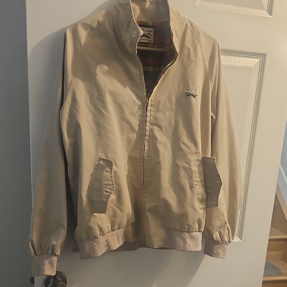 Men's Classic Beige Jacket with Embroidered Logo